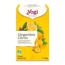 Yogi Tea Thé vert gingembre citron 17 sachets Yogi Tea  dans votre magasin bio en ligne Etiketbio.eu