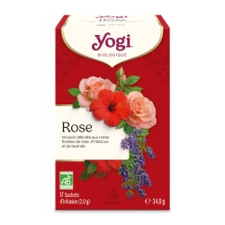 Yogi Tea Rose bio, 17 sachets Yogi Tea  dans votre magasin bio en ligne Etiketbio.eu