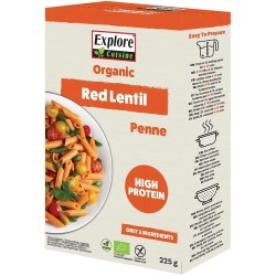 Penne lentilles rouges bio Explore Cuisine 225g Explore Cuisine  dans votre magasin bio en ligne Etiketbio.eu