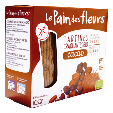 Tartines craquantes cacao 160g Le Pain des Fleurs dans votre magasin bio en ligne Etiketbio.eu Tartines craquantes cacao 160g Le Pain des Fleurs dans votre magasin bio en ligne Etiketbio.eu