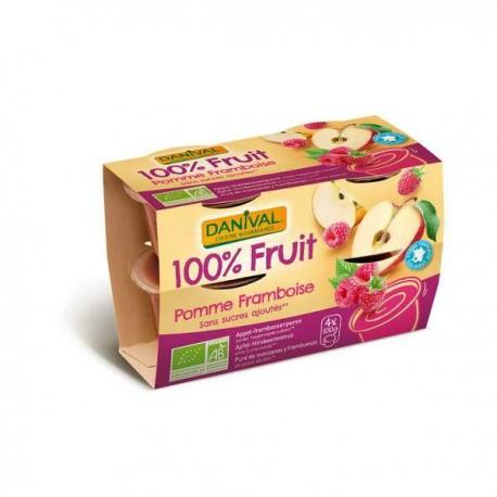 PUREE POMME FRAMBOISE 4X100G | DANIVAL | Acheter sur EtiketBio.eu