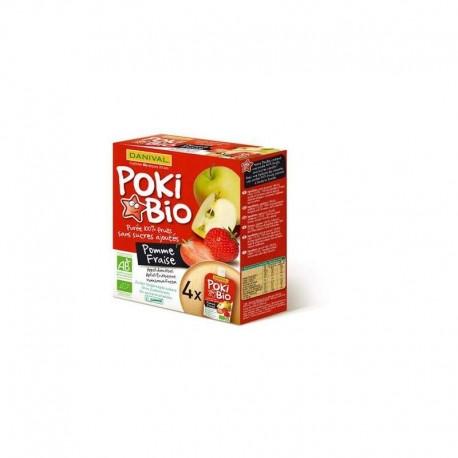 POKI PPOMME FRAISE 4X90G | DANIVAL | Acheter sur EtiketBio.eu