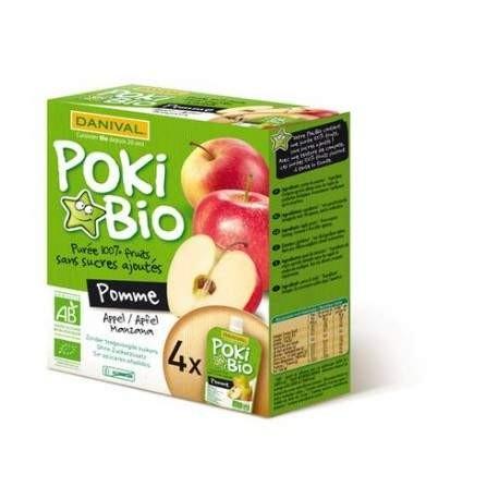 Poki bio pomme nature en gourde 4x90g Danival  dans votre magasin bio en ligne Etiketbio.eu