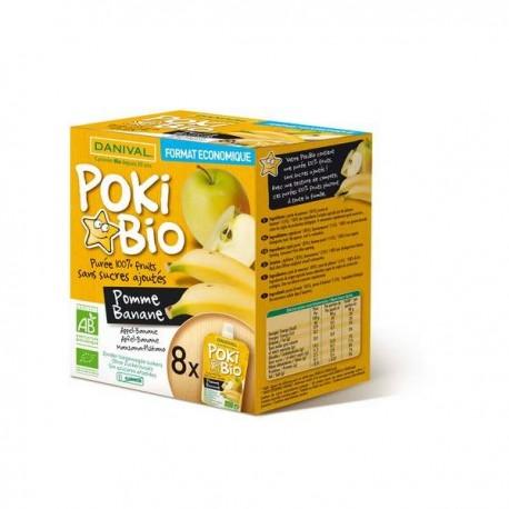 POKI BIO POMME BANANE EN GOURDE 8X90G | DANIVAL | Acheter sur Etike...