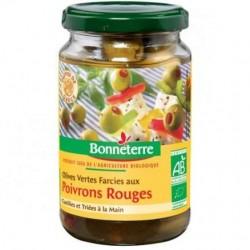Olives vertes poivrons rouge 190g Bonneterre  dans votre magasin bio en ligne Etiketbio.eu