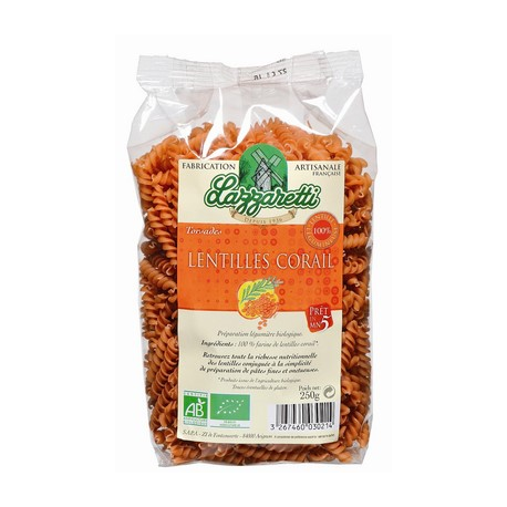 Torsades aux lentilles corail 250g Lazaretti dans votre magasin bio en ligne Etiketbio.eu Torsades aux lentilles corail 250g Lazaretti dans votre magasin bio en ligne Etiketbio.eu