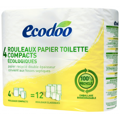 PAPIER TOILETTE COMPACT RECYCLE 4 ROULEAUX PAPIER TOILETTE COMPACT RECYCLE 4 ROULEAUX