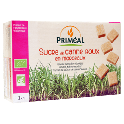 SUCRE DE CANNE ROUX MORCEAUX 500G Priméal  dans votre magasin bio en ligne Etiketbio.eu