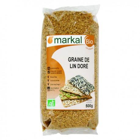 Graine de lin dore 500g Markal  dans votre magasin bio en ligne Etiketbio.eu