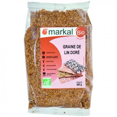 GRAINES DE LIN DOREE 250G | MARKAL | Acheter sur EtiketBio.eu