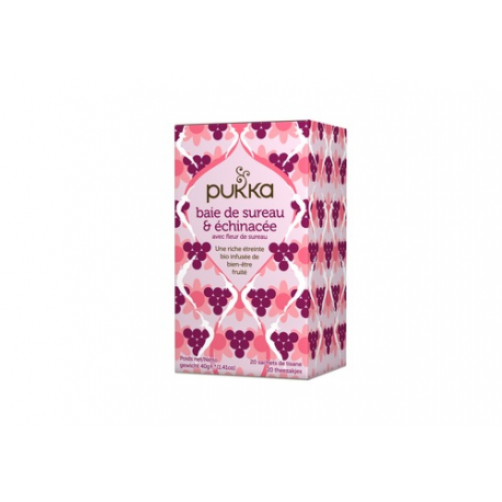 INFUSION BAIE DE SUREAU ET ECHINACEE 20 PUKKA dans votre magasin bio en ligne Etiketbio.eu INFUSION BAIE DE SUREAU ET ECHINACEE 20 PUKKA dans votre magasin bio en ligne Etiketbio.eu