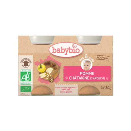 POMME CHATAIGNE 2X130G | BABYBIO | Acheter sur EtiketBio.eu