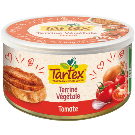 Terrine vegetale tomate 125g Tartex  dans votre magasin bio en ligne Etiketbio.eu