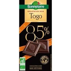 TABLETTE CHOCOLAT NOIR TOGO 85% 80G BONNETERRE dans votre magasin bio en ligne Etiketbio.eu