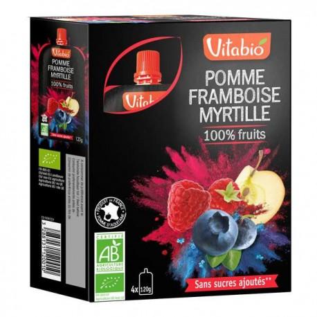 POMME FRAMBOISE MYRTILLE 4X120G | VITABIO | Acheter sur EtiketBio.eu