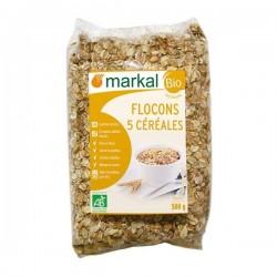 FLOCONS 5 CEREALES 500G MARKAL dans votre magasin bio en ligne Etiketbio.eu