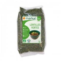 Lentilles vertes 1kg Markal dans votre magasin bio en ligne Etiketbio.eu