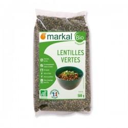 LENTILLES VERTES 500G MARKAL dans votre magasin bio en ligne Etiketbio.eu