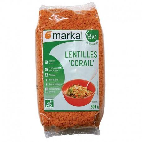 LENTILLES CORAIL 500G | MARKAL | Acheter sur EtiketBio.eu