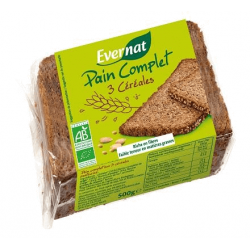 Pain complet 3 cereales 500g Evernat  dans votre magasin bio en ligne Etiketbio.eu