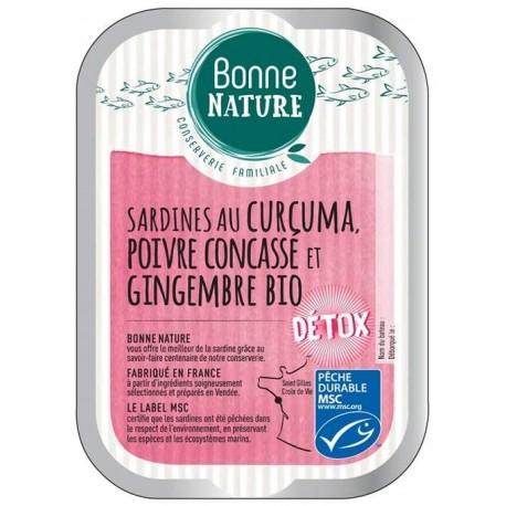 SARDINES OLIVE CURCUMA POIVRE 115G BONNE NATURE dans votre magasin bio en ligne Etiketbio.eu SARDINES OLIVE CURCUMA POIVRE 115G BONNE NATURE dans votre magasin bio en ligne Etiketbio.eu