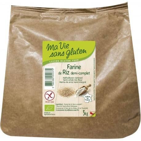 FARINE DE RIZ DEMI COMPLETE (3KG) MA VIE SANS GLUTEN Ma Vie Sans Gluten  dans votre magasin bio en ligne Etiketbio.eu