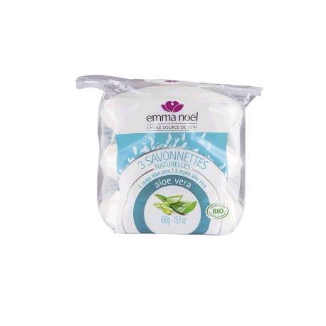 Savonnette aloe vera bio 3x150g Emma Noël  dans votre magasin bio en ligne Etiketbio.eu