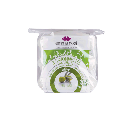 SAVONNETTES OLIVE BIO 3X150G | EMMA NOEL | Acheter sur EtiketBio.eu