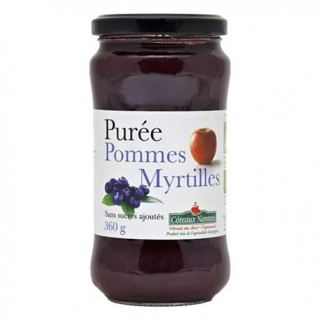 Puree de pommes myrtilles 360g Coteaux Nantais  dans votre magasin bio en ligne Etiketbio.eu