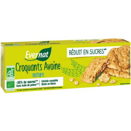 CROQUANT AVOINE NATURE 130G Evernat  dans votre magasin bio en ligne Etiketbio.eu