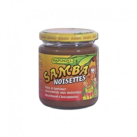 Pate a tartiner chocolat noisettes 45% samba 250gr Rapunzel dans votre magasin bio en ligne Etiketbio.eu Pate a tartiner chocolat noisettes 45% samba 250gr Rapunzel dans votre magasin bio en ligne Etiketbio.eu