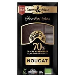 TABLETTE CHOCOLAT NOIR 70 NOUGAT 100G SAVEURS ET NATURE  dans votre magasin bio en ligne Etiketbio.eu