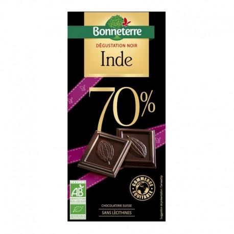 CHOCOLAT NOIR ORIGINE INDE 70% 80G BONNETERRE dans votre magasin bio en ligne Etiketbio.eu CHOCOLAT NOIR ORIGINE INDE 70% 80G BONNETERRE dans votre magasin bio en ligne Etiketbio.eu