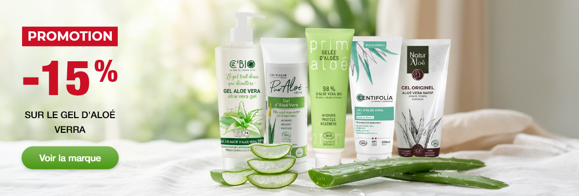 Promotion -15% sur le gel d'aloé verra