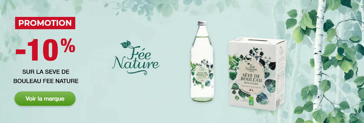 Promotion -10% sur la seve de Bouleau Fee Nature