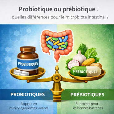 Probiotique ou prébiotique : quelle différence pour le microbiote intestinal ?