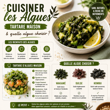 Cuisiner les algues : tartare maison, quelle algue choisir et bienfaits