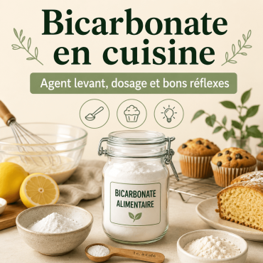 Bicarbonate en cuisine : agent levant, dosage et bons réflexes
