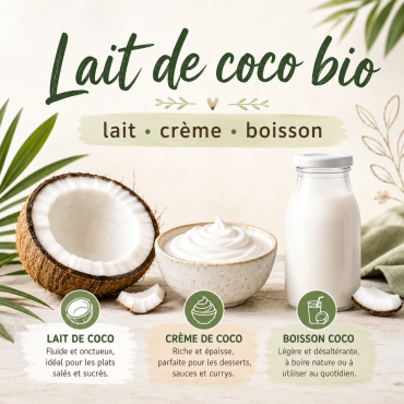 Lait de coco bio : bienfaits, calories, idées recettes et boissons coco à découvrir