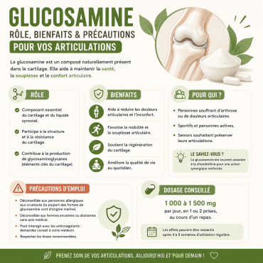 Glucosamine : rôle, bienfaits et précautions pour vos articulations