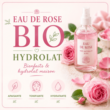 Eau de rose bio : bienfaits, utilisations et recette maison de l'hydrolat de rose