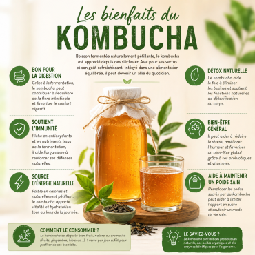 Bienfaits du kombucha : tout savoir sur cette boisson fermentée bio