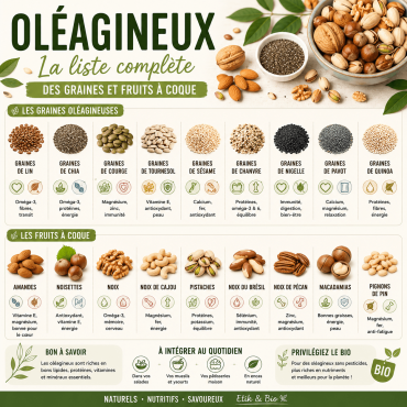 Oléagineux : la liste complète des graines et fruits à coque