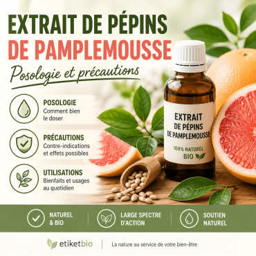 Extrait de pépins de pamplemousse : usages, posologie et précautions