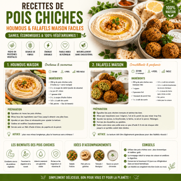 Recettes de pois chiches : houmous et falafels maison faciles