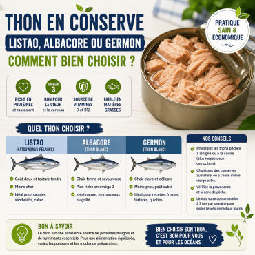 Thon en conserve : listao, albacore ou germon, comment bien choisir ?