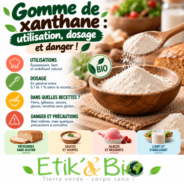 Gomme de xanthane (E415) : c’est quoi, comment l’utiliser, dosage et dangers